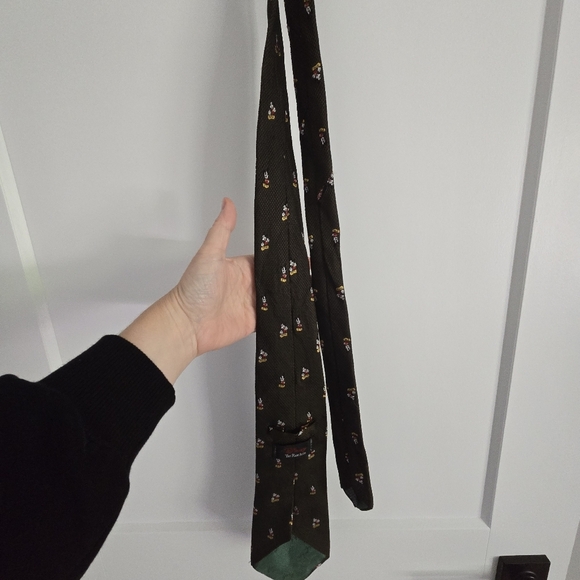 Disney Mickey Mouse Elegant Green 💯 Silk Patterned Mens Tie - Picture 6 of 10